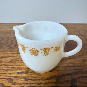 Vtg. PYREX "Butterfly Gold" Milk Glass  Coffee Creamer Pitcher By Corning 1970s